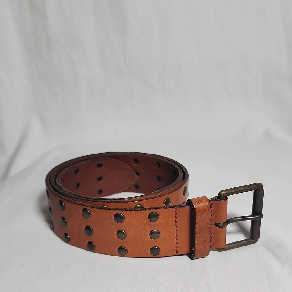 Source Unknown Brown Studded Belt